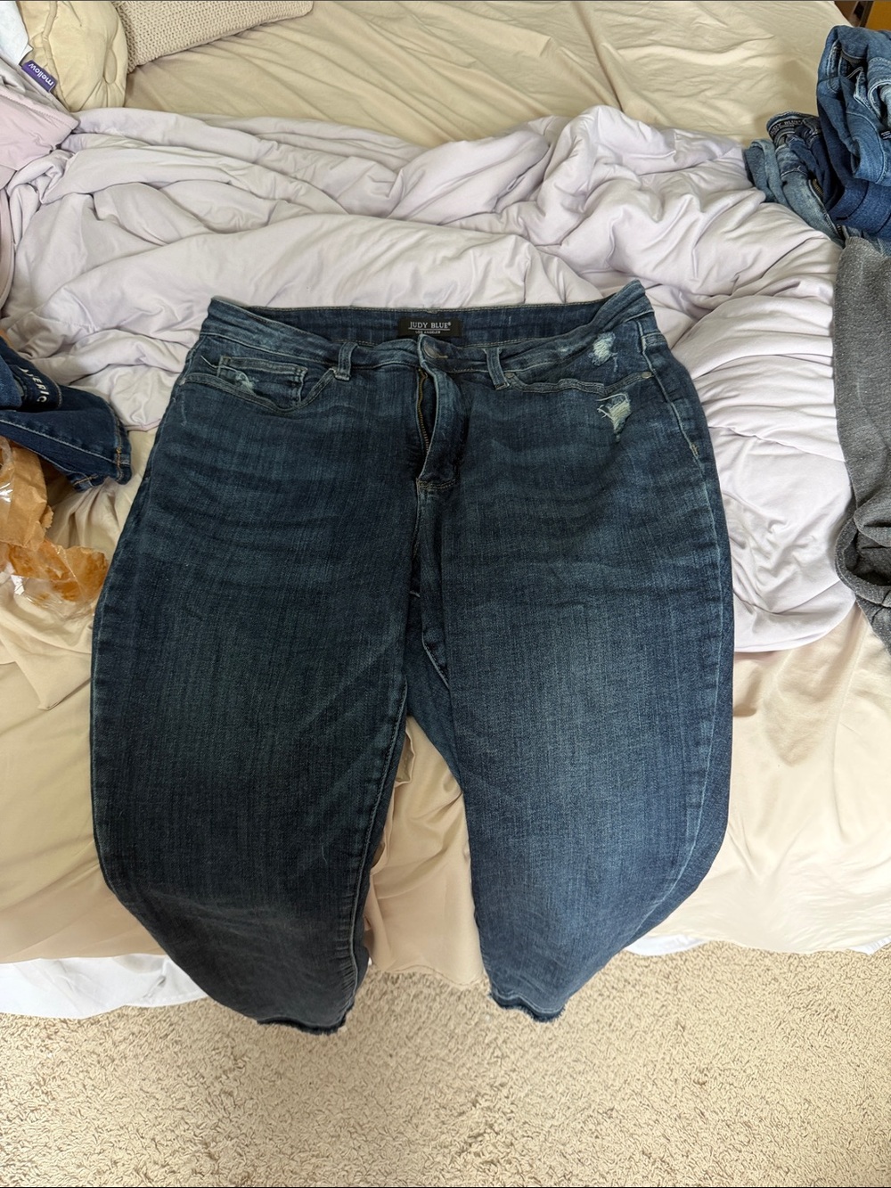 Judy Blue Dark Blue Distressed Men's Jean Shorts